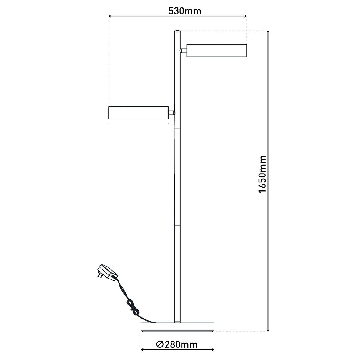 LED-vloerlamp Tessa Amandel 165cm