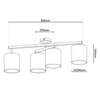 Näve Tilde Plafondlamp - Grijs 82cm E27