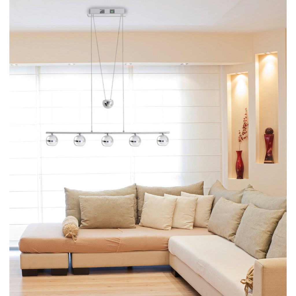 Näve Hanglamp Bol Chrome 150cm LED