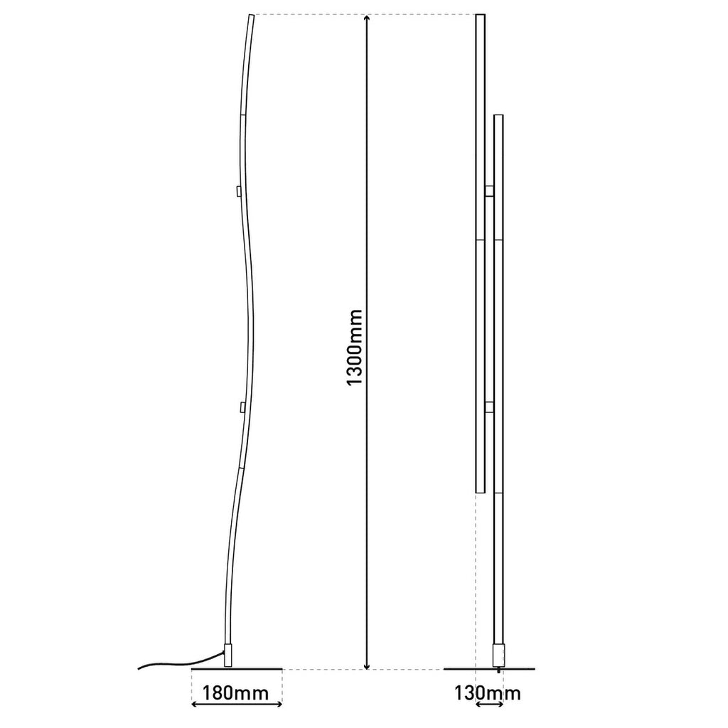 Näve Onda LED Vloerlamp - 130cm Zwart