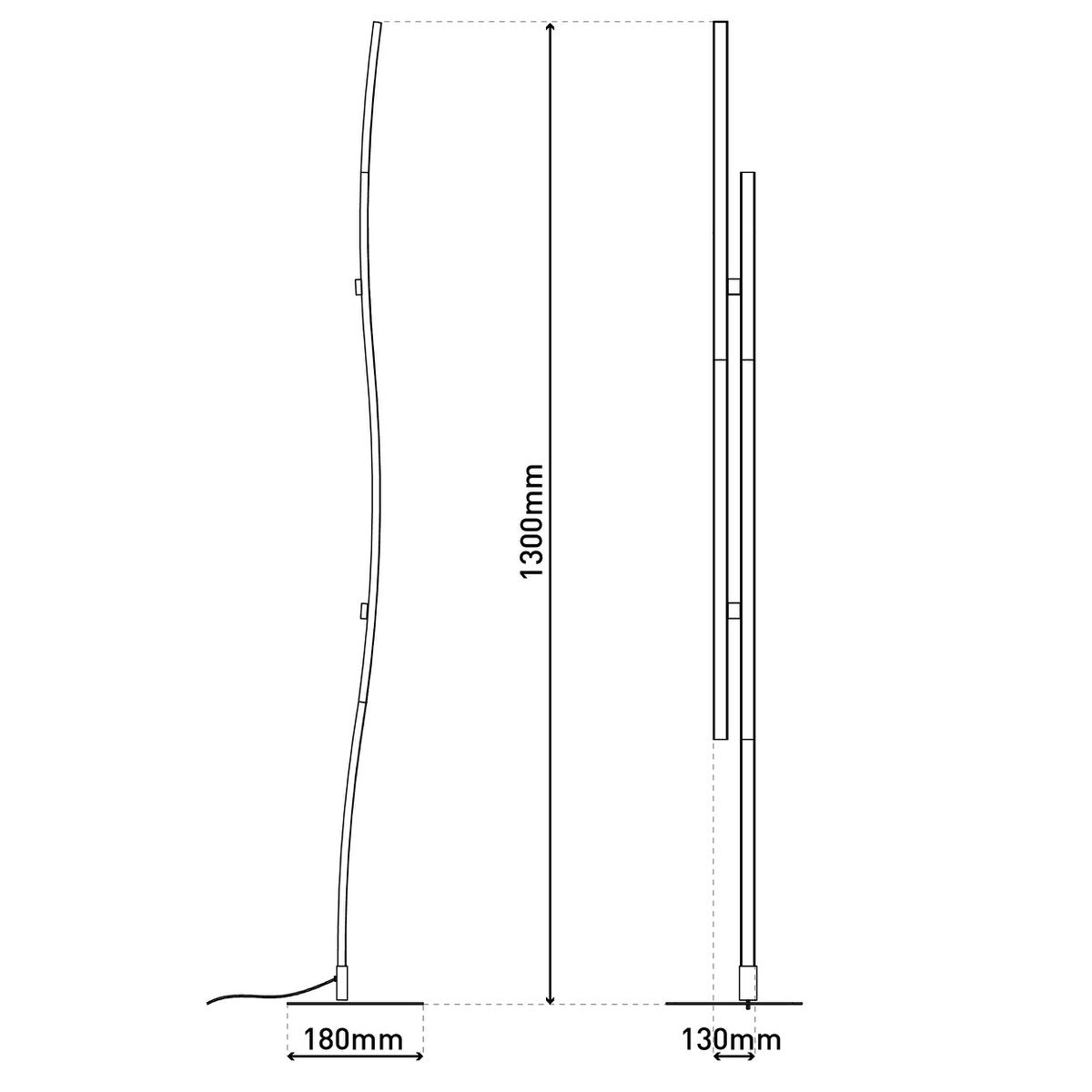 Näve Onda LED Vloerlamp - 130cm Zwart