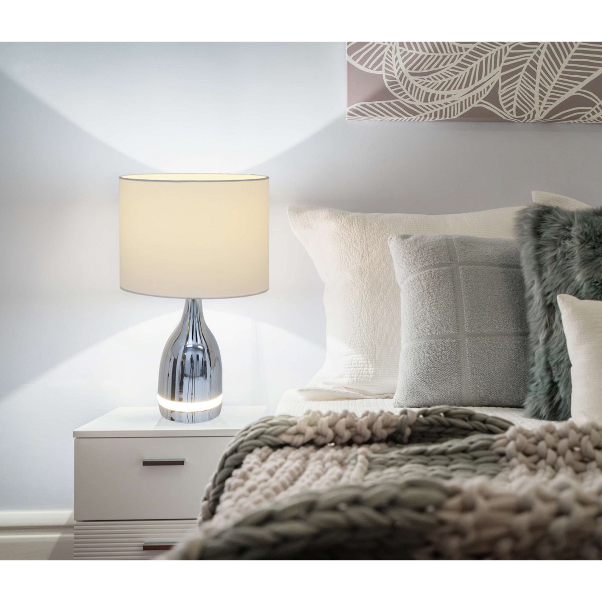 Cosima LED Tafellamp Chroom Wit 43,5cm