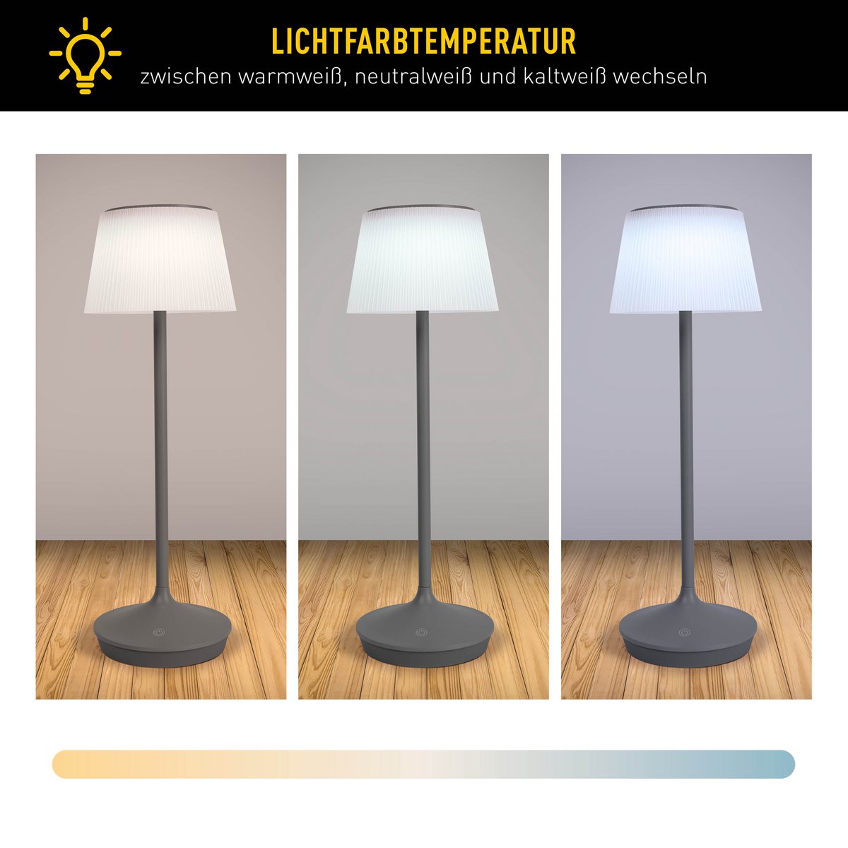 Näve Emmi LED Tafellamp - Grijs 38cm