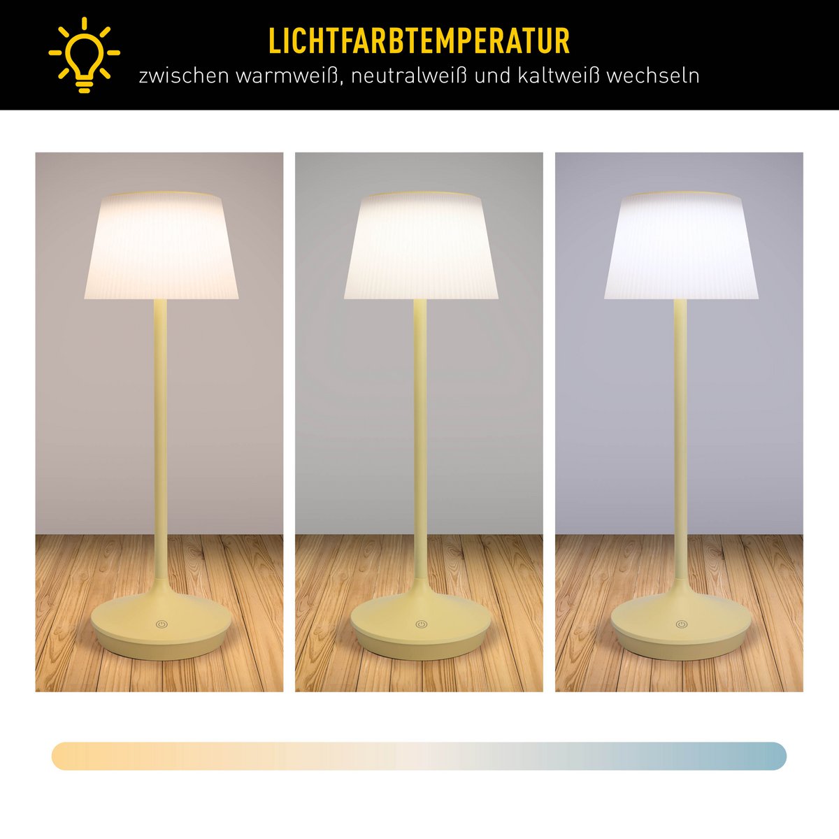 Näve Emmi Solar Lamp - Geel 38cm Dimable