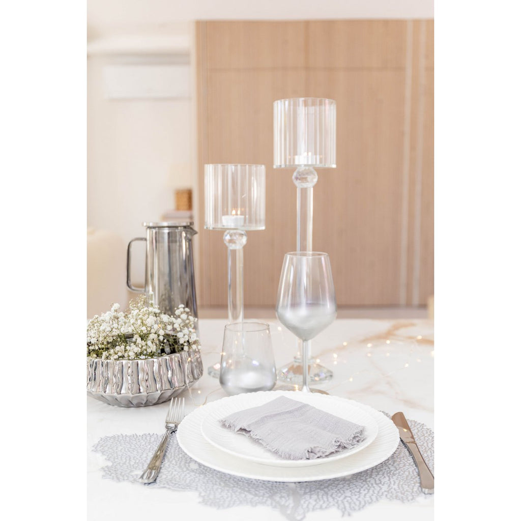 Kristallen Staande Kandelaar 10x10x35cm - Aulica Transparant