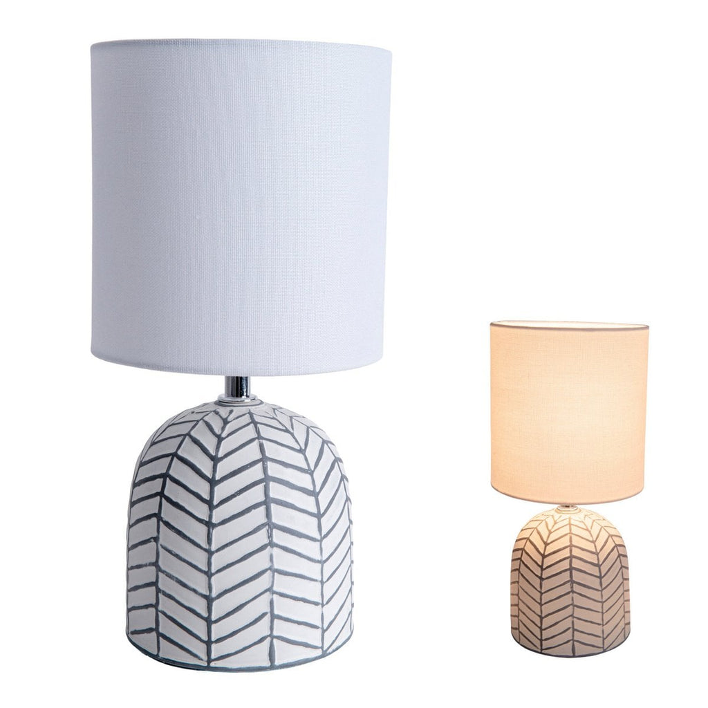 Keramisch tafellicht "folio" wit, tafellamp gemaakt van keramiek, wit, met E14 -aansluiting, voor eetkamer, woonkamer, gang of kantoor, 27,50 cm hoog