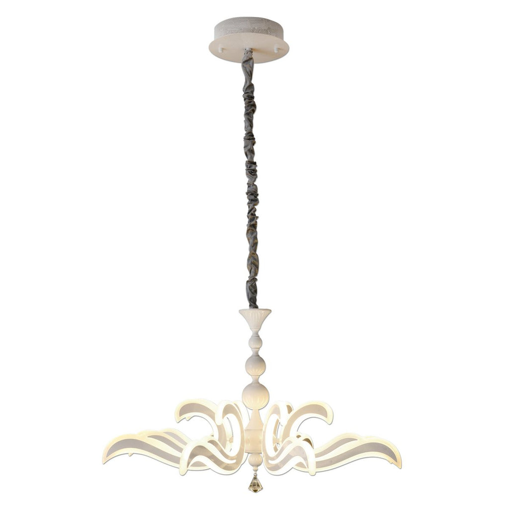 Led Crown "Ludwig" wit Ø 66 cm, met stevig geïnstalleerde LED's, metaal in wit