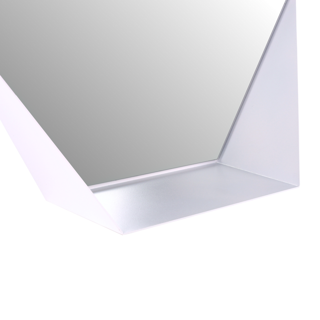 Gorillz Hive Hexagon Wandspiegel - 60x52 cm - Industrieel Wit met Opbergplank