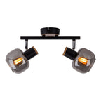 Näve Fumoso Plafondlamp 2-Spot Zwart Glas 40cm