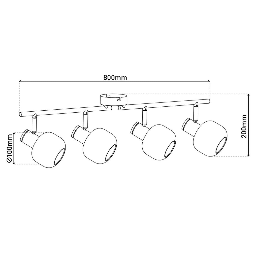 Näve Fumoso Plafondlamp - Zwart Rookglas 80cm
