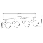 Näve Fumoso Plafondlamp - Zwart Rookglas 80cm