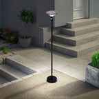 LED Solar Standing Lamp "Nora", voor buiten, vloerlamp - metaal en plastic in het zwart, met geïntegreerde LED