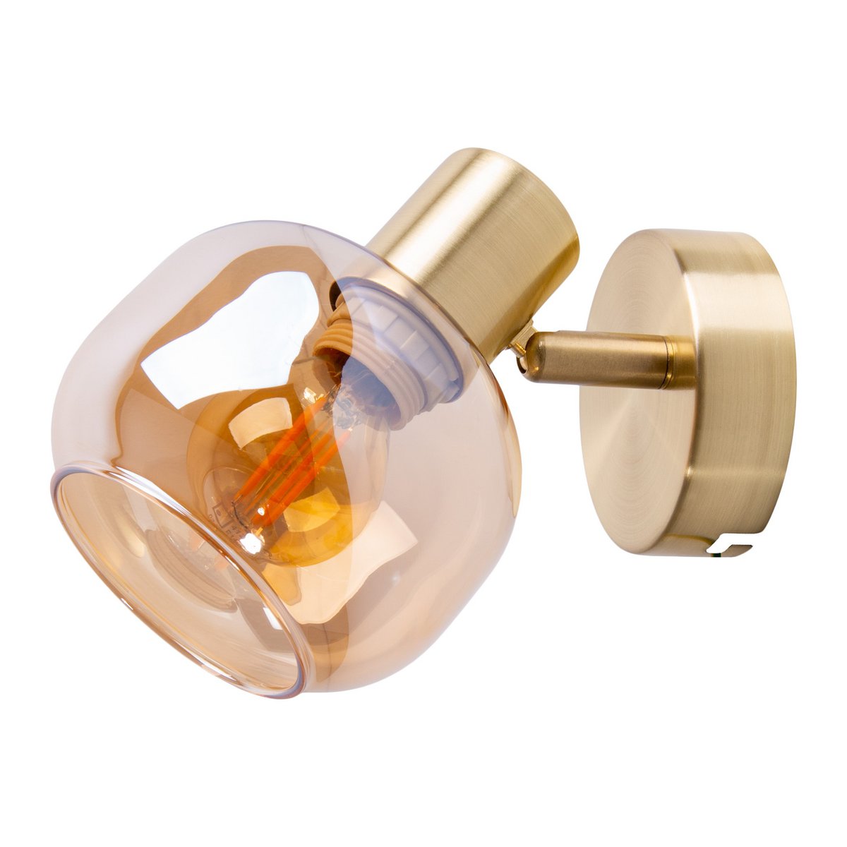Glazen wandlamp Libby - Amber E14 16cm
