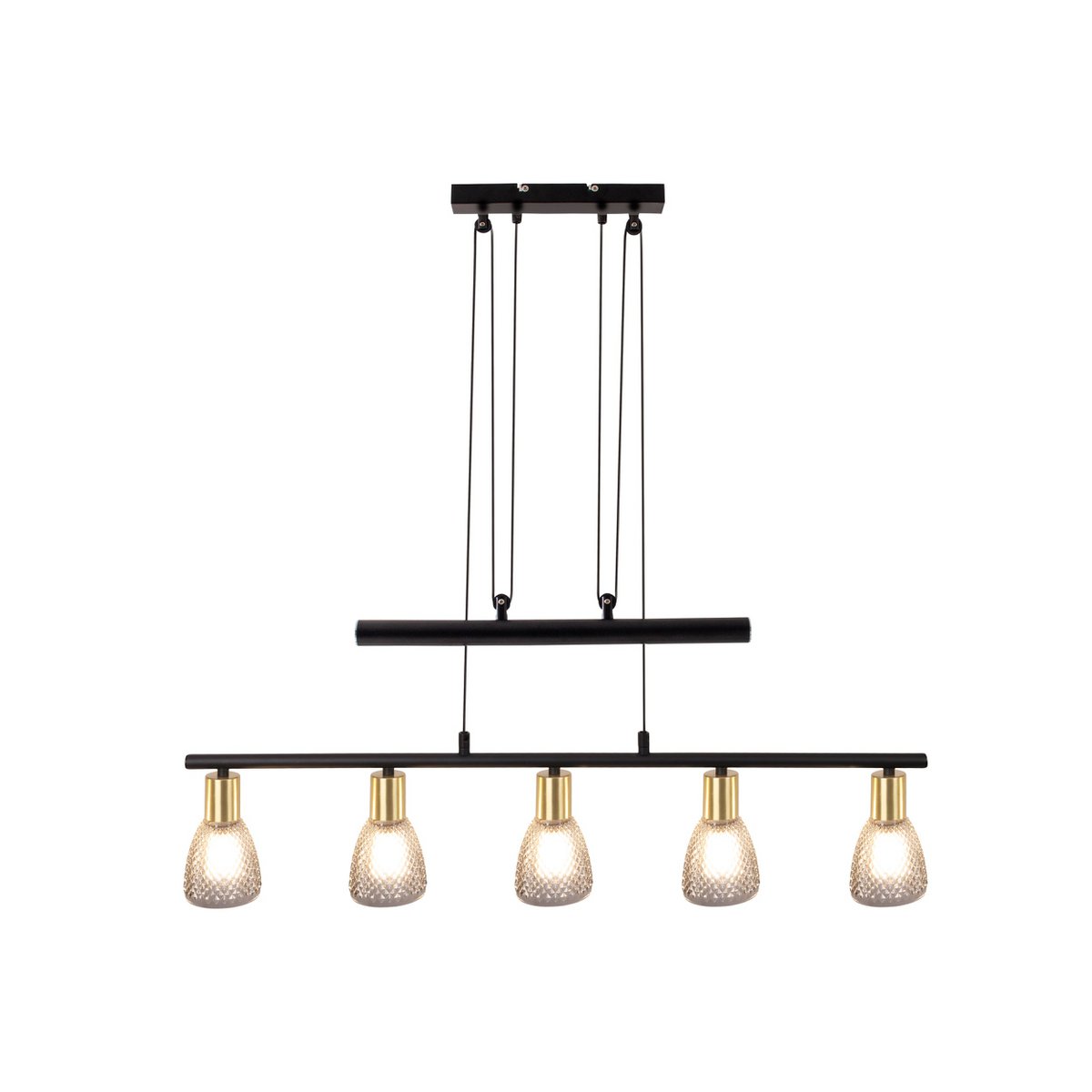 Näve Lindita Hanglamp - 5 Spots Metaal Glas 82cm