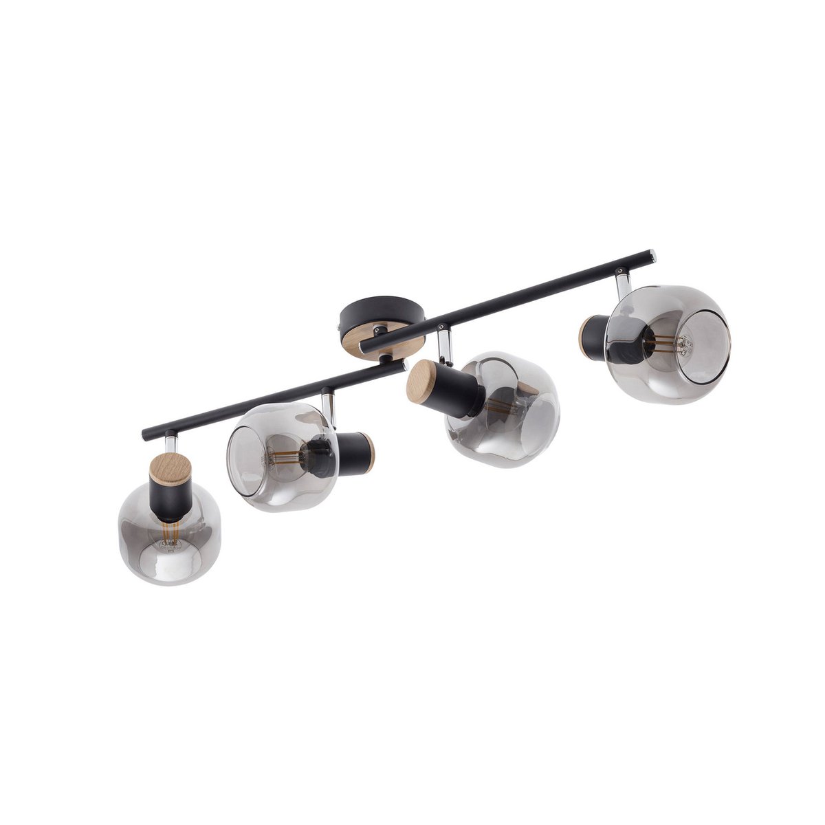 Näve Fumoso Plafondlamp - Zwart Rookglas 80cm