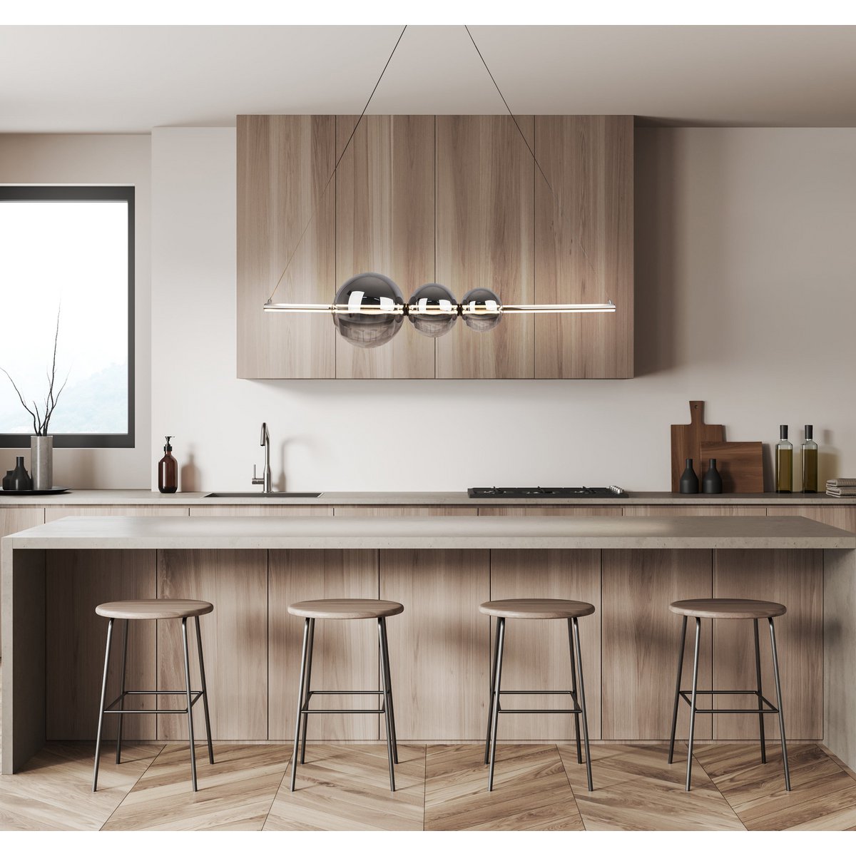 Näve Nova LED Hanglamp Chrome 25cm
