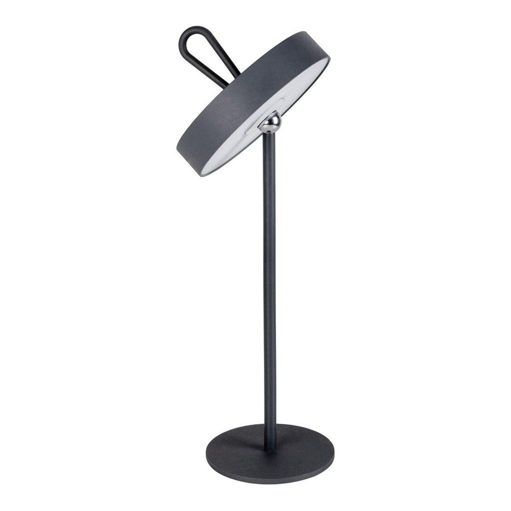 LED -batterijtafellamp magnetisch "ella" voor buiten en binnen, gemaakt van metaal en plastic in grijs, 35 cm hoog