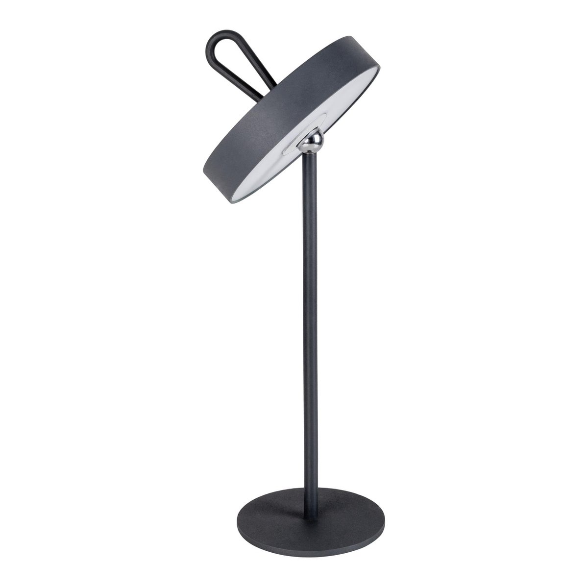 LED -batterijtafellamp magnetisch "ella" voor buiten en binnen, gemaakt van metaal en plastic in grijs, 35 cm hoog