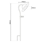 LED Solar Lamp "Bowler" met een spies voor de tuin en terras gemaakt van metaal en plastic in het zwart, met stevig gebouwd -in LED's, zonnelamp voor de tuin 86 cm hoog