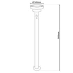 LED Solar Staanlamp Nora - Zwart 86cm Bewegingsmelder