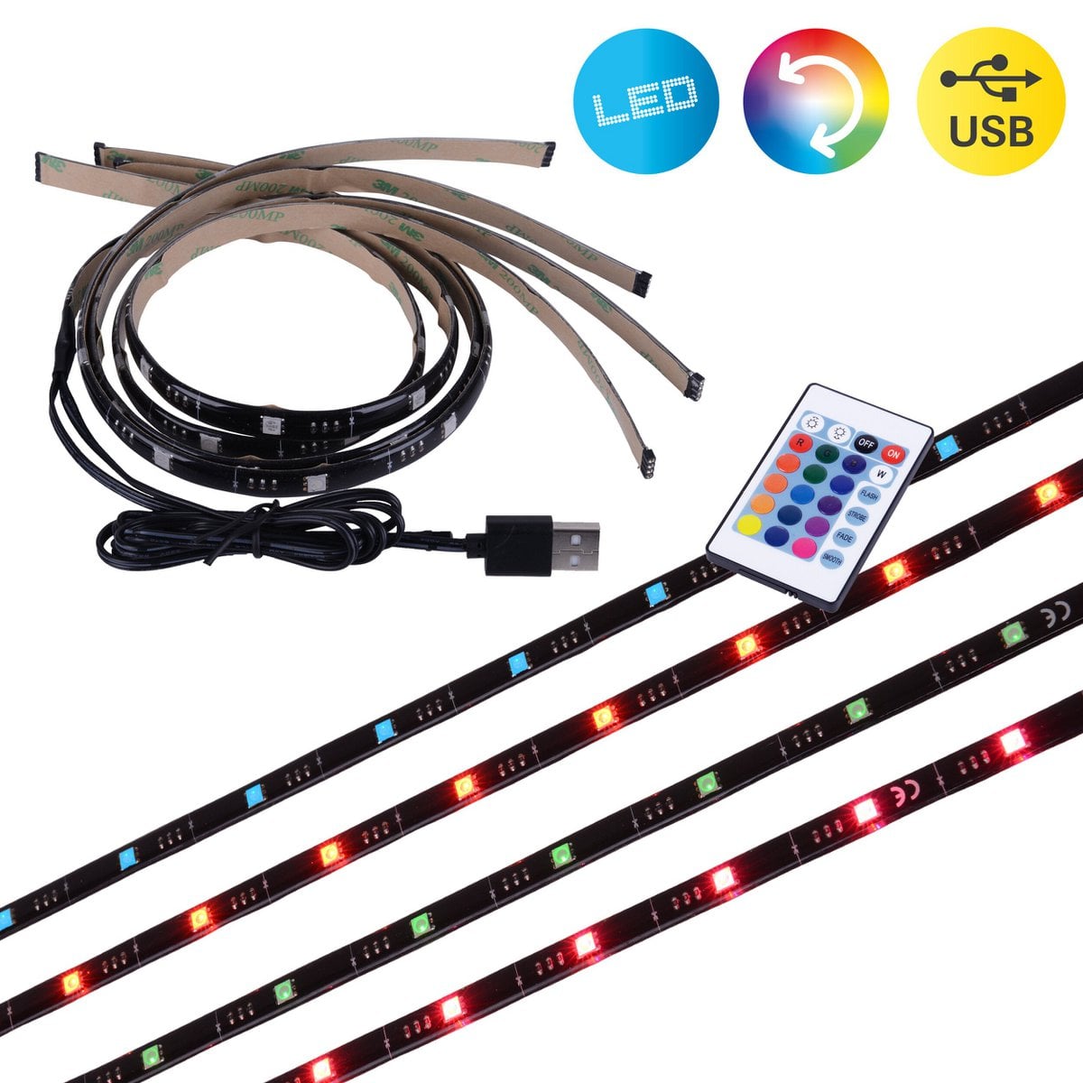 LED TV-streep 4x 50 cm RGB