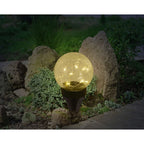 Näve Crackle Solar Tafellamp 3-Set Wit 12cm