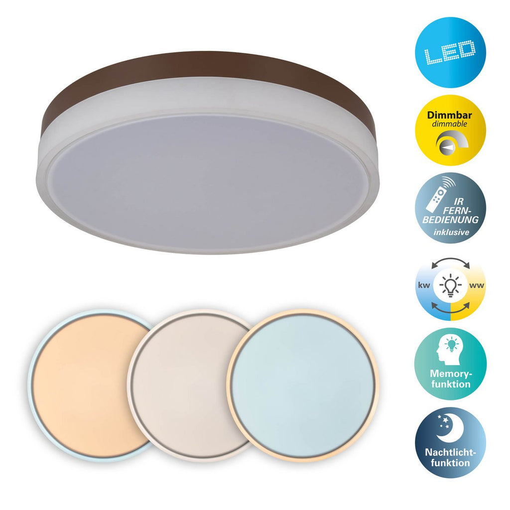 LED-plafondlicht Lola Ø50cm Bruin-Wit Dimmable