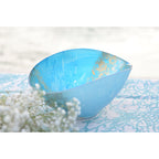 Blauwe & gouden ovale coupe 26,5x14,3x11,5cm