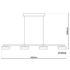 CIMO Hanglamp LED Zwart 96cm Metaal