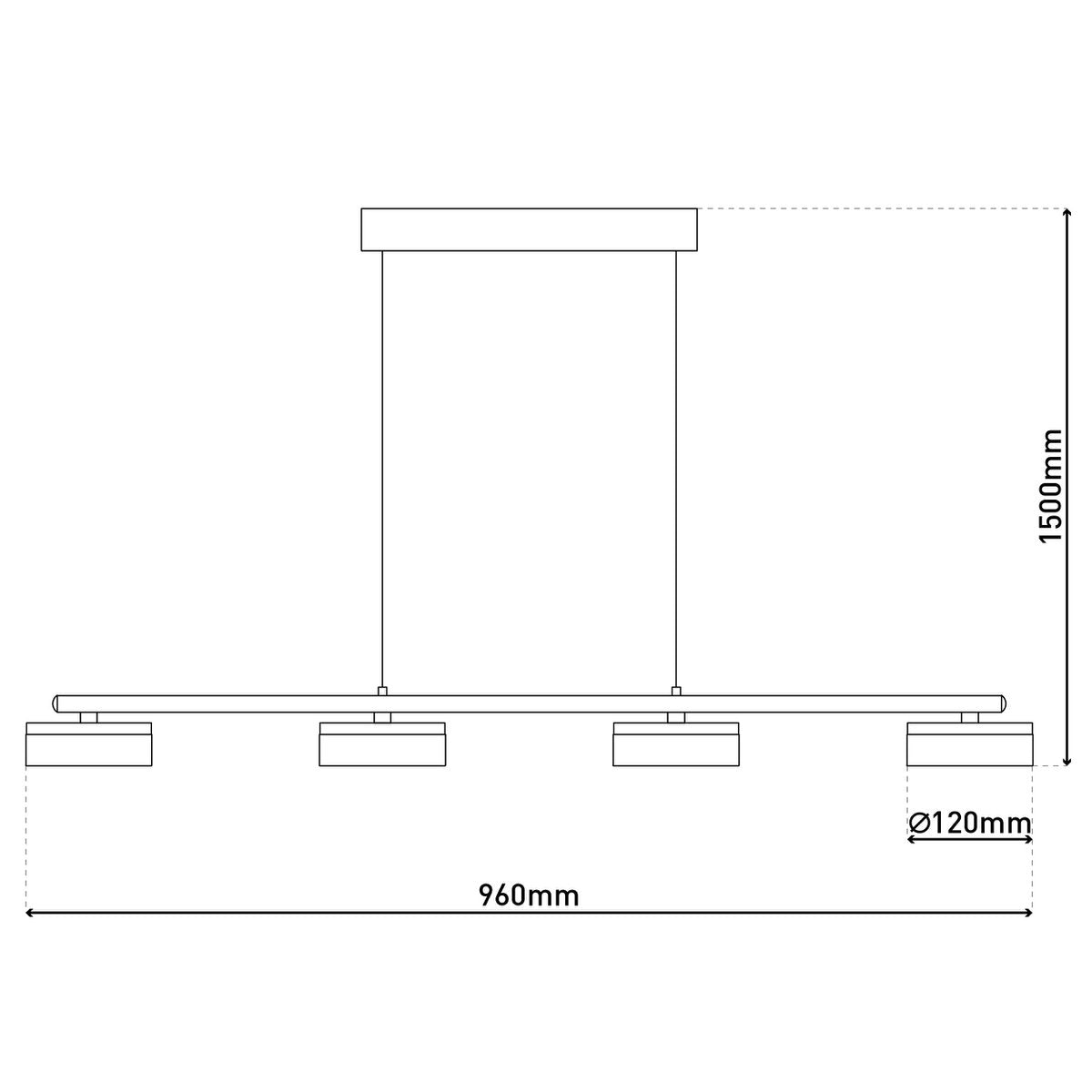 CIMO Hanglamp LED Zwart 96cm Metaal