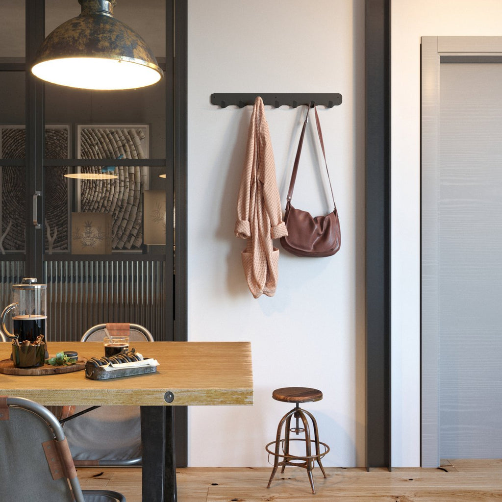 Gorillz Rounded Seven Kapstok - Zwart - 7 Haken - Industriële Stijl