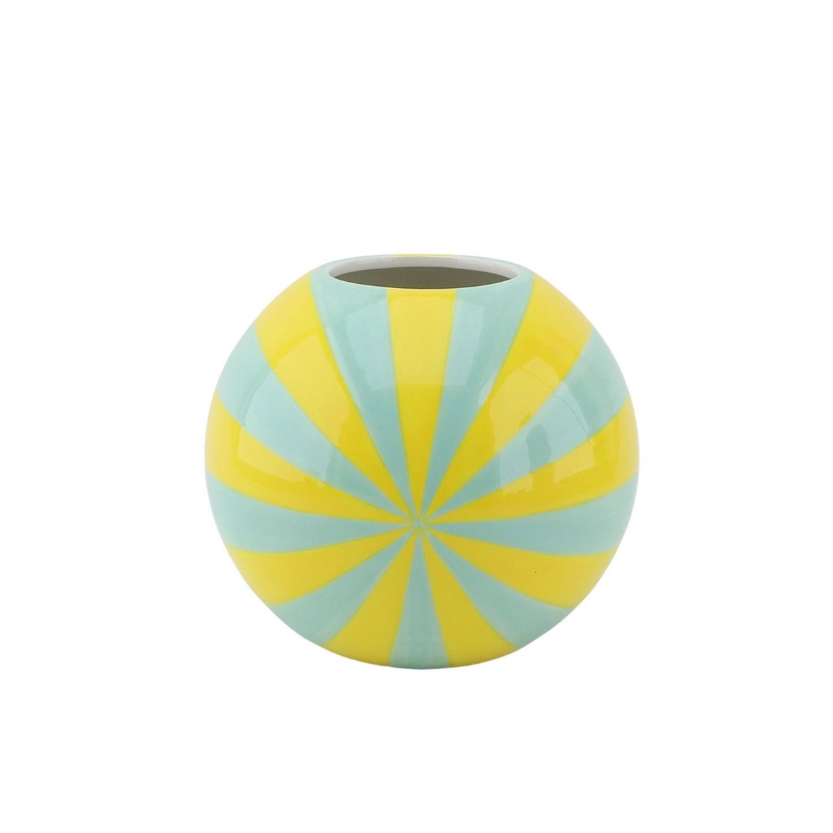 Bloemvaas Swirl - Geel/Mint - 20x20x17cm Dolomiet Design