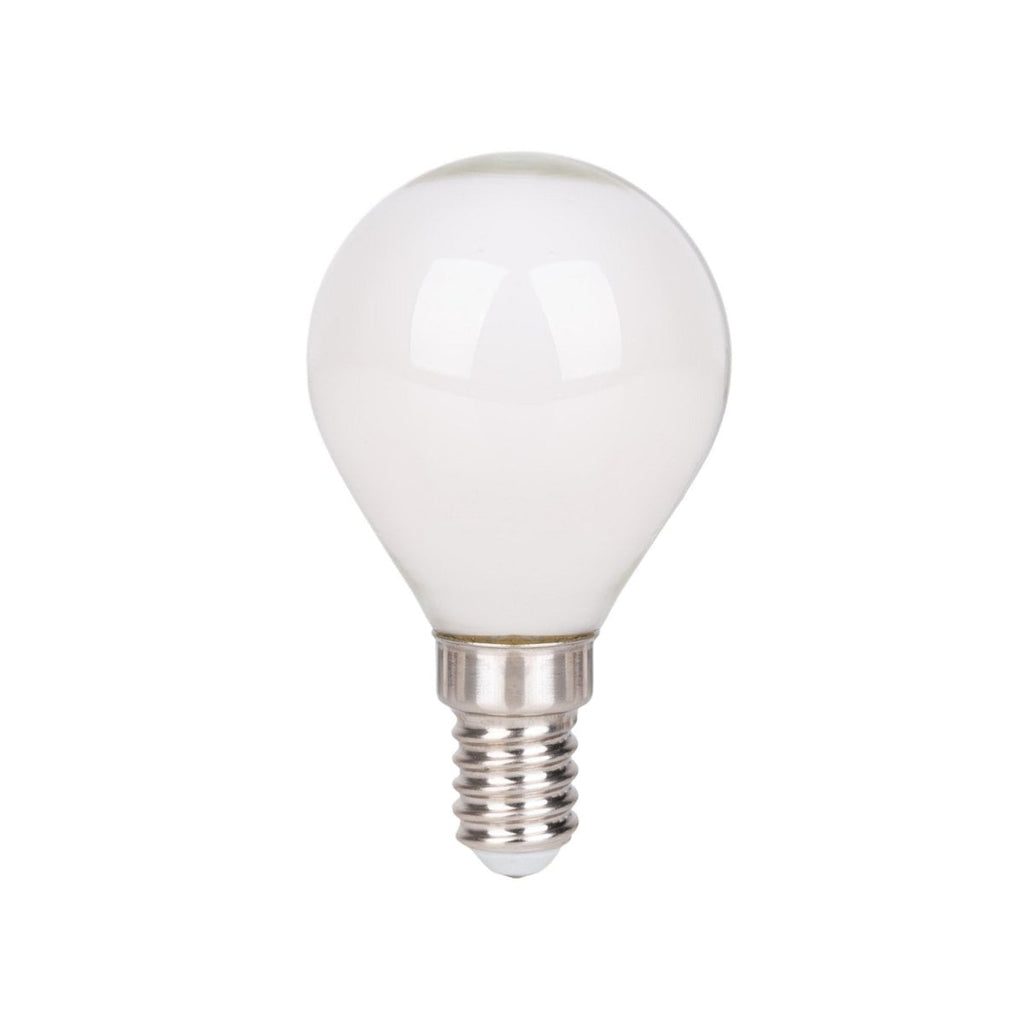 6 Set LED -lamp met E14 -aansluiting, peervorm 4 watt, gemaakt van metaal en glas, melkachtig