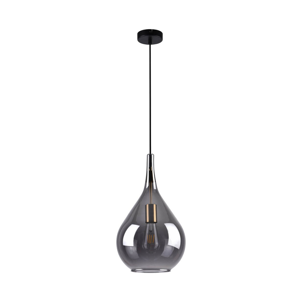 Näve Gota Hanglamp - Zwart Rookglas Ø25cm