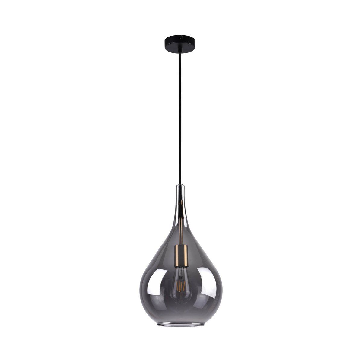 Näve Gota Hanglamp - Zwart Rookglas Ø25cm