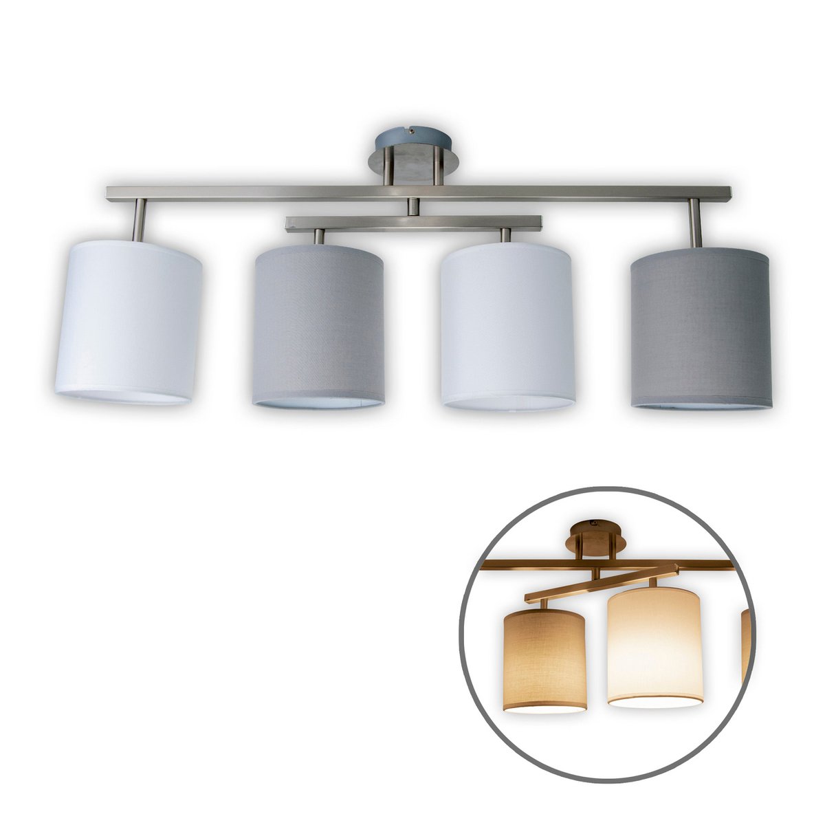 Näve Tilde Plafondlamp - Grijs 82cm E27