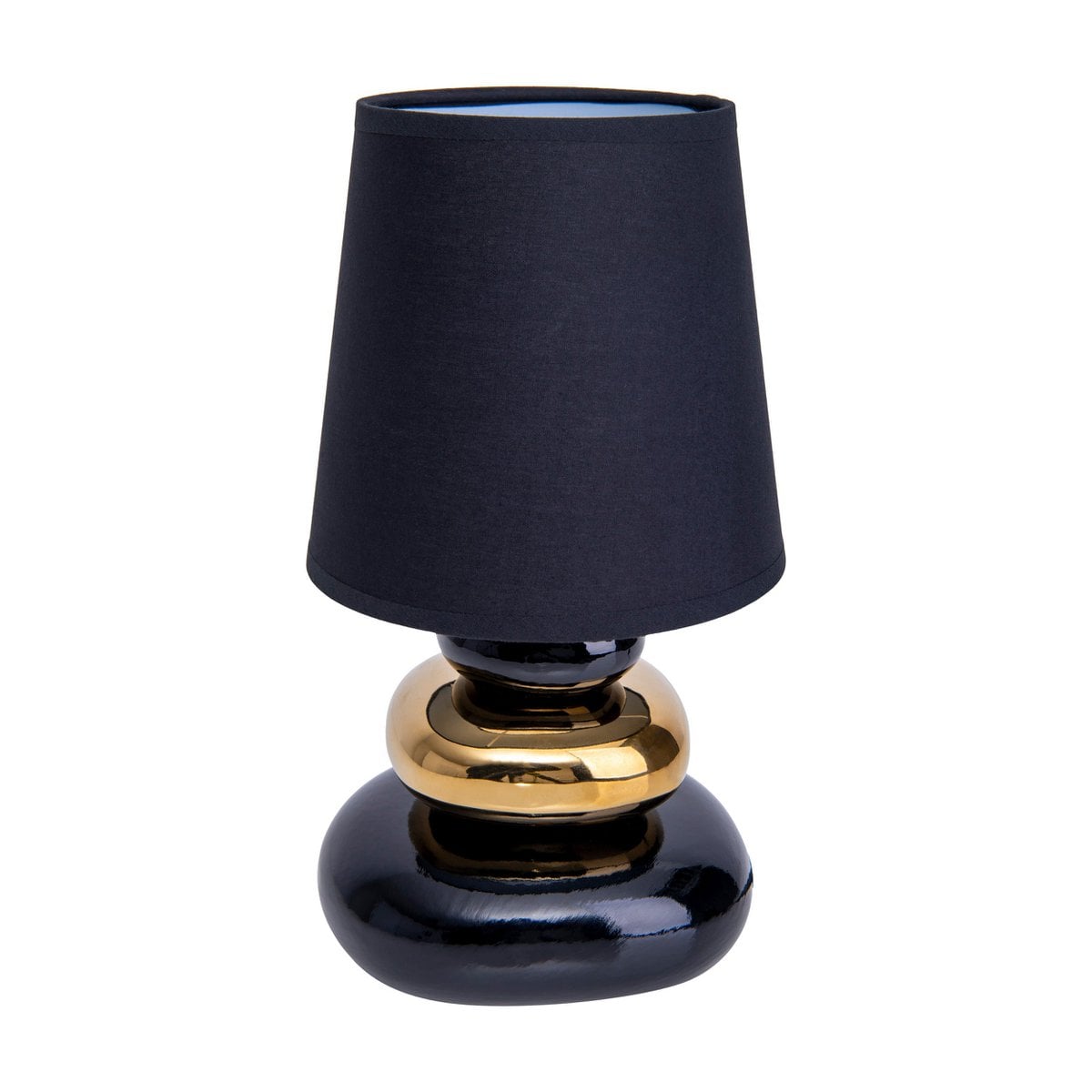 Näve Stoney Tafellamp Keramiek Zwart Goud 31cm