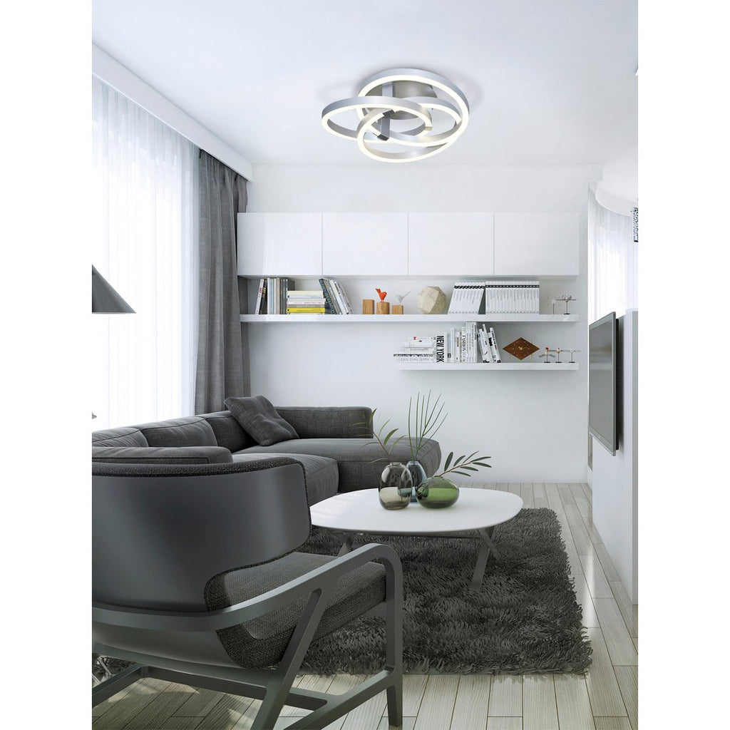 Näve Divora LED Plafondlamp 58cm Zilver Wit