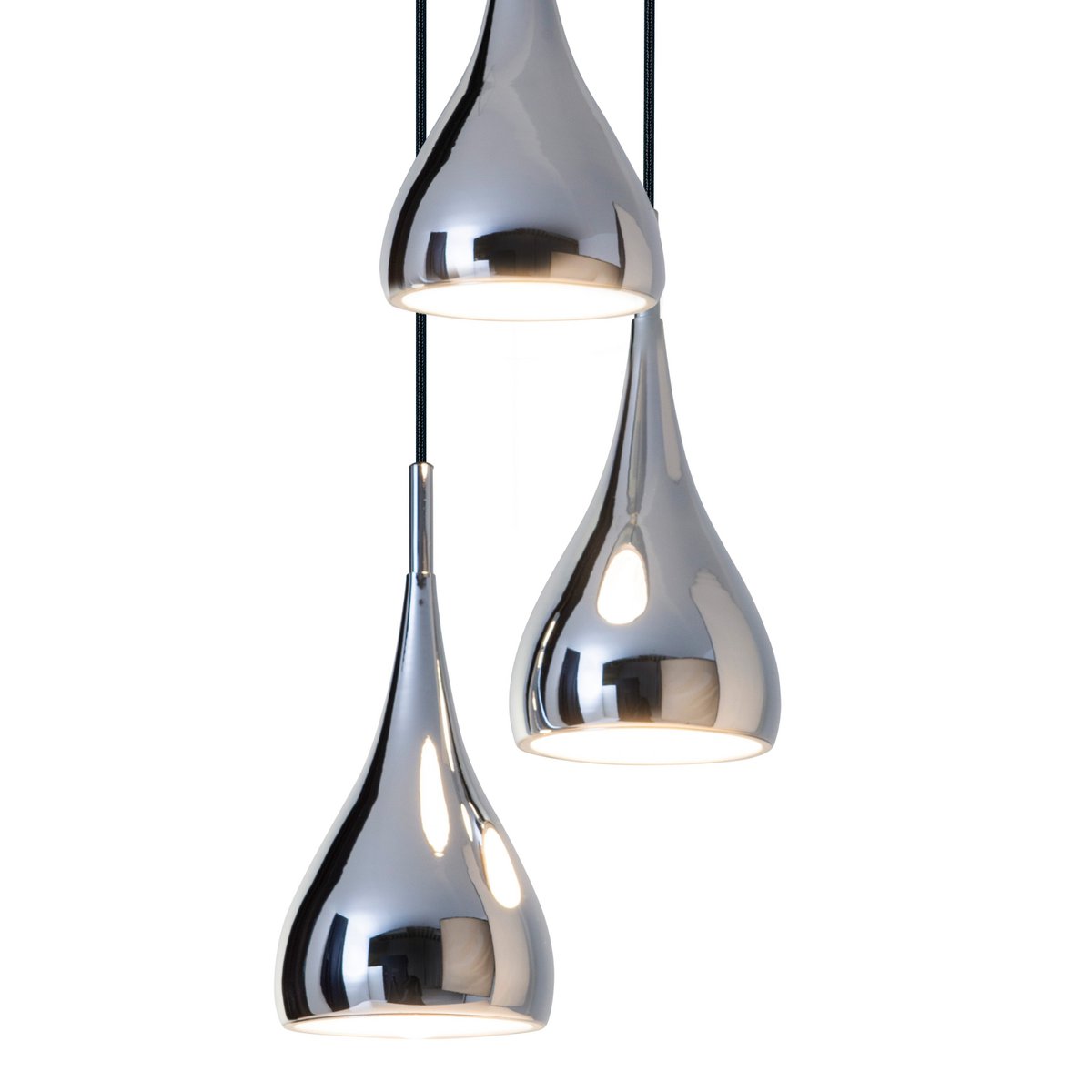 Näve Stijl Hanglamp - Chroom 3-Lichts Retro