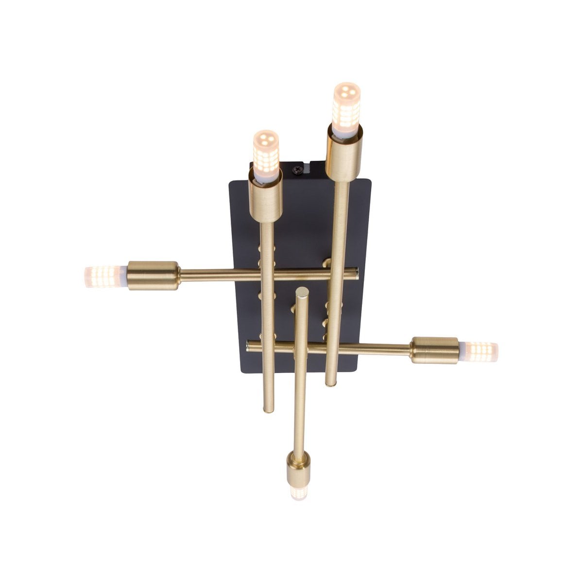 LED -plafondlamp "Ancona" met achtergrondverlichting gemaakt van metaal in zwart en messing, G9 -versies, lamp voor woonkamer, eetkamer, gang en kantoor, ca.