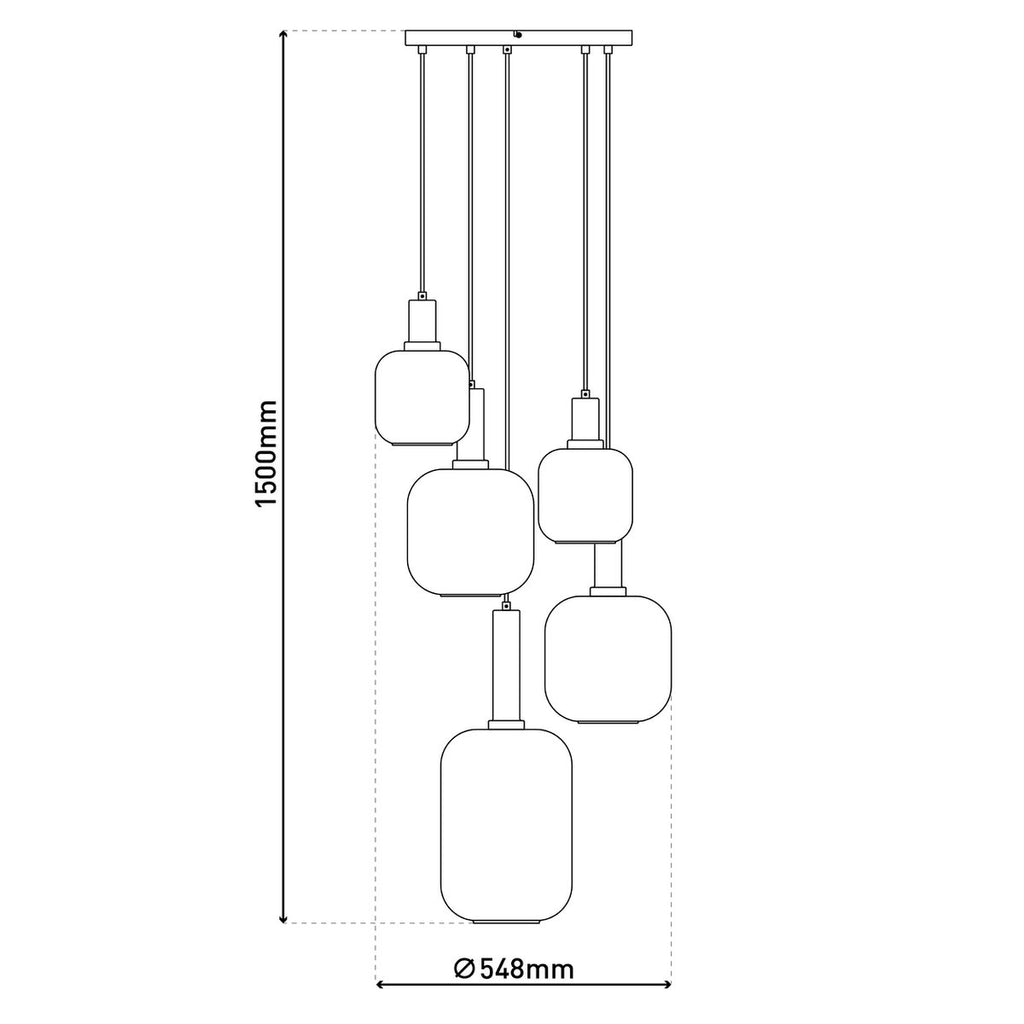 Näve Fumo Hanglamp - Zwart Metaal/Glas
