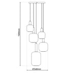 Näve Fumo Hanglamp - Zwart Metaal/Glas