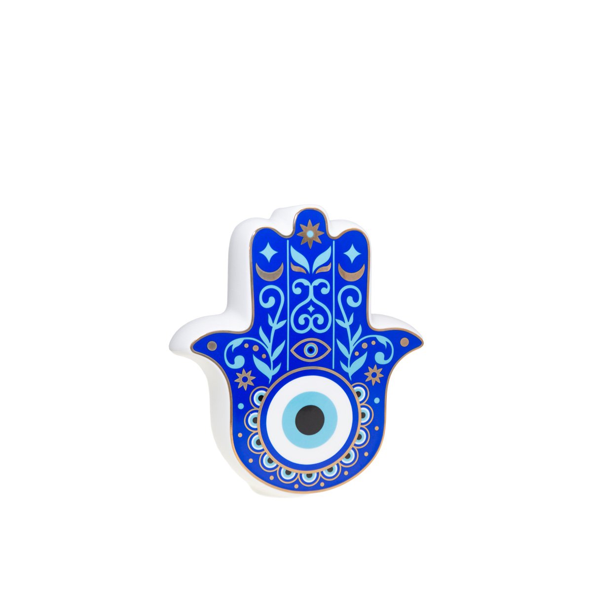Keramische kandelaar blauw 17,5x6,2x20cm