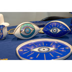 Turquoise Decoratief Oog Keramiek 20cm