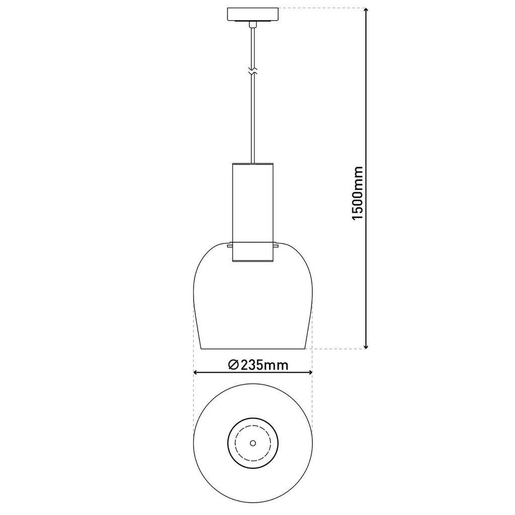 Näve Funda Hanger 150cm Messing Amber Glas