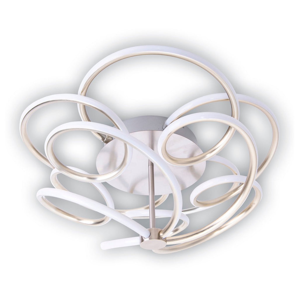 LED-plafondlamp Rizado Ø57cm Näve - Nikkel