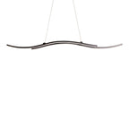 LED hanglamp "onda", hanglamp gemaakt van metaal en plastic in zwart, met stevig ingebouwde LED's, verlichting voor woonkamer, eetkamer of kantoor, 96 cm lang