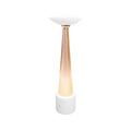 Marmeren kaarsenhouder wit roségoud 12x26cm