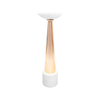 Marmeren kaarsenhouder wit roségoud 12x26cm