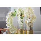 Transparante glazen vaas goud H20cm